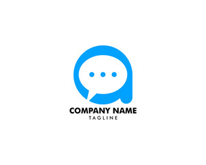 Initial Letter A Chat Logo Template Design