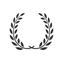 Laurel wreath vector award branch victory icon. Winner laurel wreath vintage leaf emblem
