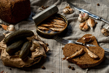 sprats garlic bread fish