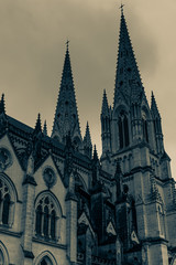 Fototapeta na wymiar Photography of Cholet's Cathedral . Cathedral in France, 2020.