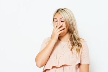 Fototapeta premium Yawns. Female