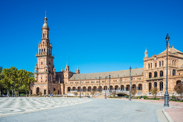 Fototapeta na wymiar Plaza de Espana square in Seville, Spain.