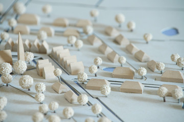 Architectural urban model of a village or small town