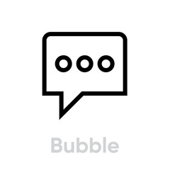 Bubble message icon. Editable Line Vector.