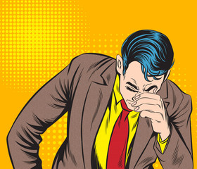 Business people are stressed Business problem encounter concept. Pop art hand drawn style vector design illustrations.