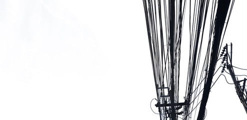 thailand style electric pole isolated on white background