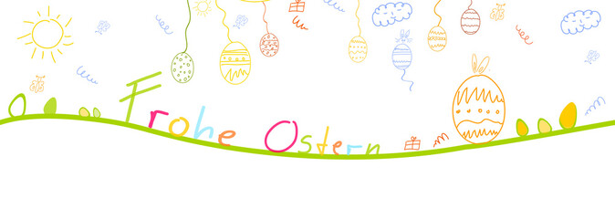 Frohe Ostern Hintergrund Band Banner Gruß Grün