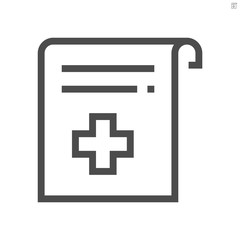 Medical certificate vector icon design, 48x48 pixel perfect and editable stroke.