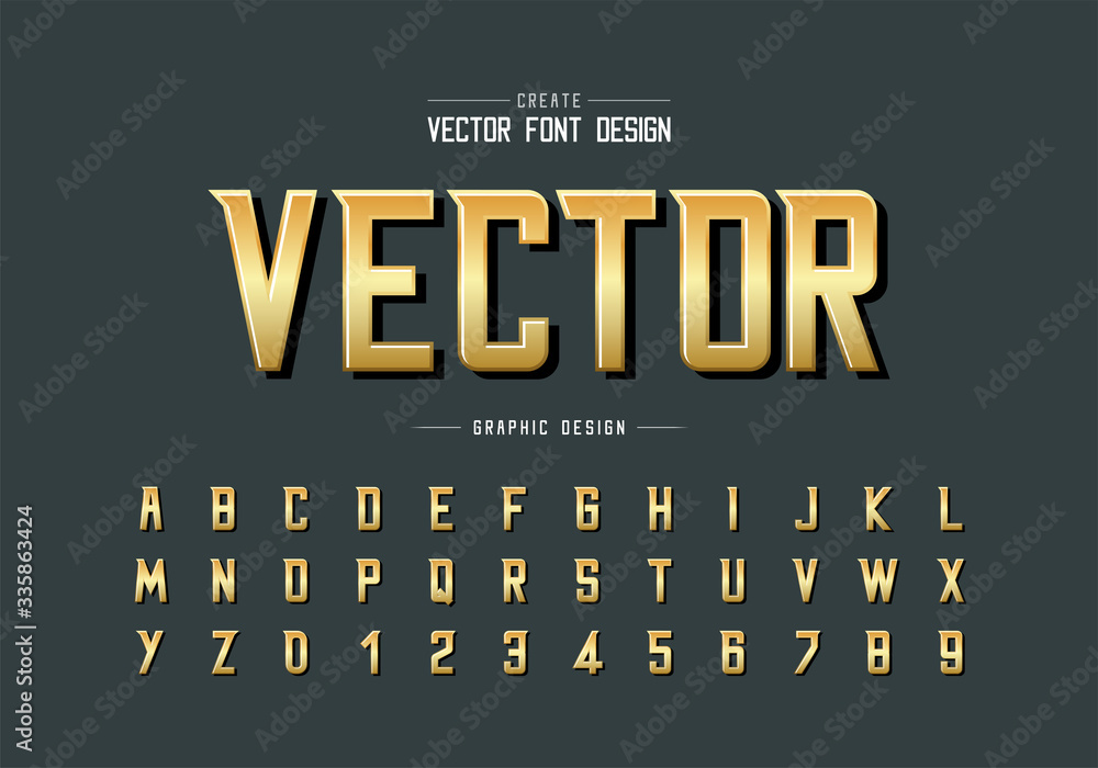 Poster font and alphabet vector, modern typeface and letter number design, graphic text on background