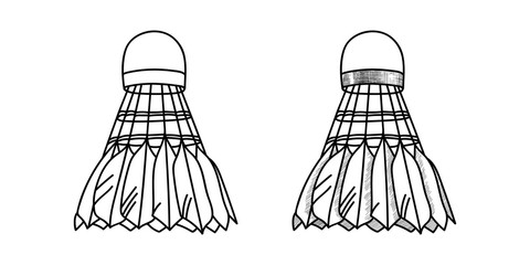 Shuttlecock Icon, Shuttlecock For Badminton Sport. White and black