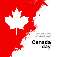 Canada flag day, maple leaf day design background. Happy Canadian national day banner.