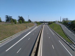 Voie express au sud de Lyon ou D301 appelée Boulevard Urbain Sud - Département du Rhône - France