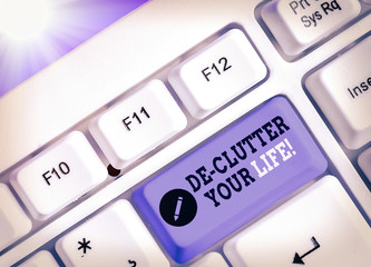 Word writing text De Clutter Your Life. Business photo showcasing remove unnecessary items from...