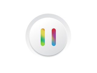 Music player pause rainbow gradient icon button