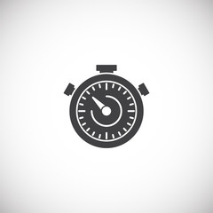 Stopwatch related icon on background for graphic and web design. Creative illustration concept symbol for web or mobile app
