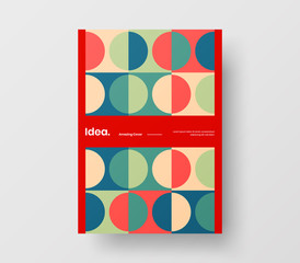 Obraz premium Amazing business presentation vector A4 vertical orientation front page mock up. Modern corporate report cover abstract geometric illustration design layout. Company identity brochure template.