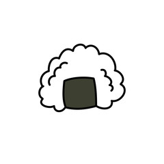 onigiri doodle icon, vector illustration