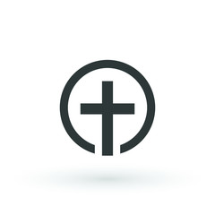 Obraz premium Religion cross icon. design christian cross icon symbol logo Vector