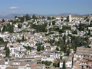 Obraz premium Granada, Spain, Cityscape Viewed from the Alhambra
