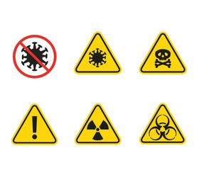 Set of different danger signs.
