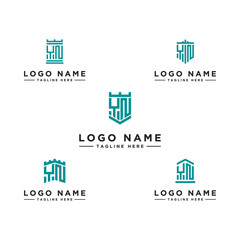 Inspiring logo design Set, for companies from the initial letters of the YN logo icon. -Vectors