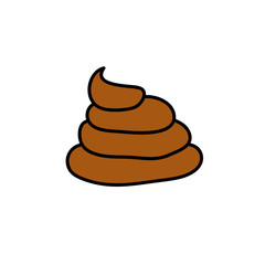 poo doodle icon, vector illustration