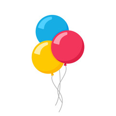 Vector flat balloon birthday icon illustration party design. Balloon cartoon bunch background