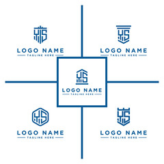 Inspiring logo design Set, for companies from the initial letters of the YS logo icon. -Vectors