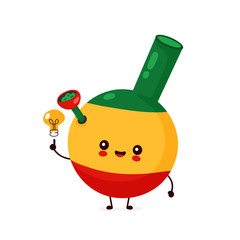 Cute happy smiling bong with light bulb