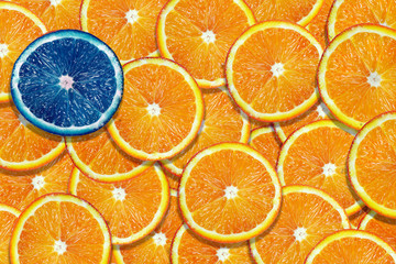 sliced orange texture background. natural orange background. slice of blue orange on a background...
