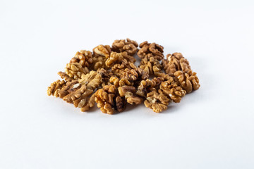 nuts lies on a white background