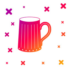 Color Wooden beer mug icon isolated on white background. Gradient random dynamic shapes. Vector Illustration