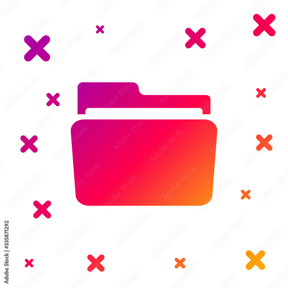 Poster color folder icon isolated on white background. gradient random dynamic shapes. vector illustration