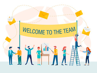 Welcome to team concept vector illustration.