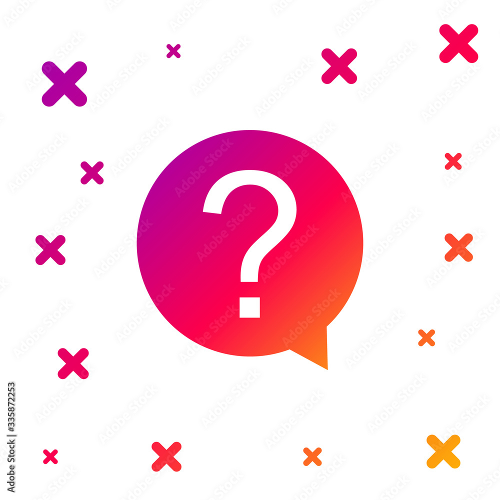 Poster color question mark in circle icon isolated on white background. hazard warning symbol. help symbol.