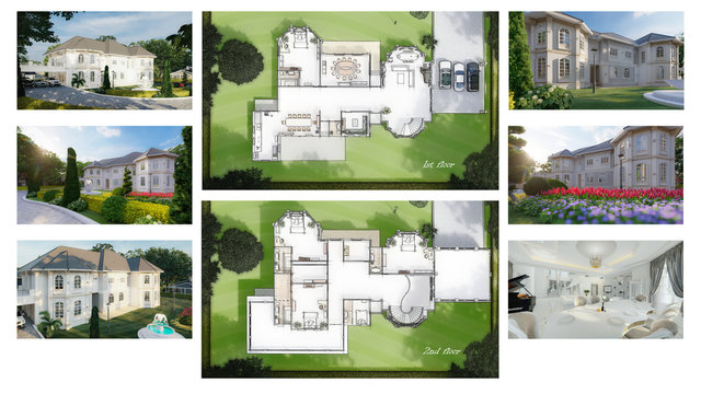 3d render house design