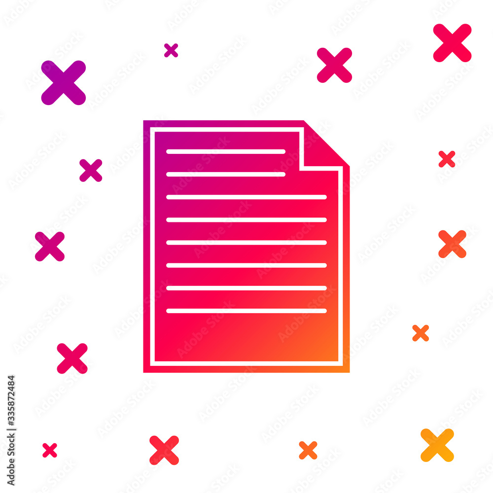 Poster color document icon isolated on white background. file icon. checklist icon. business concept. gradi