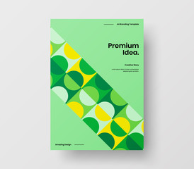 Fototapeta premium Amazing business presentation vector A4 vertical orientation front page mock up. Modern corporate report cover abstract geometric illustration design layout. Company identity brochure template.