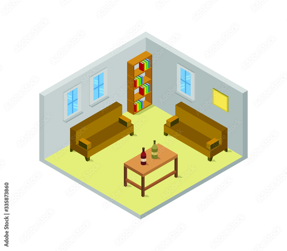 Canvas Prints isometric lounge room