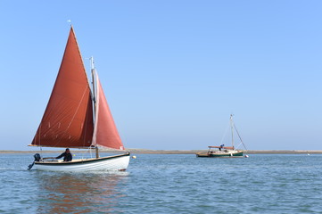 Fototapeta premium Boats sailing at sea
