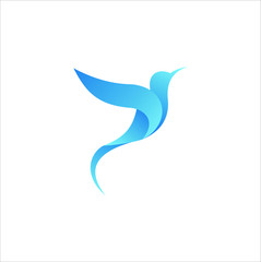Flying colibri logo design. colorful icon for business, education and natural company illustration