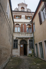 Fototapeta na wymiar Barbabianca Palace, former seat of the Venetian Tax Office, 18th Century. Koper, Slovenia.
