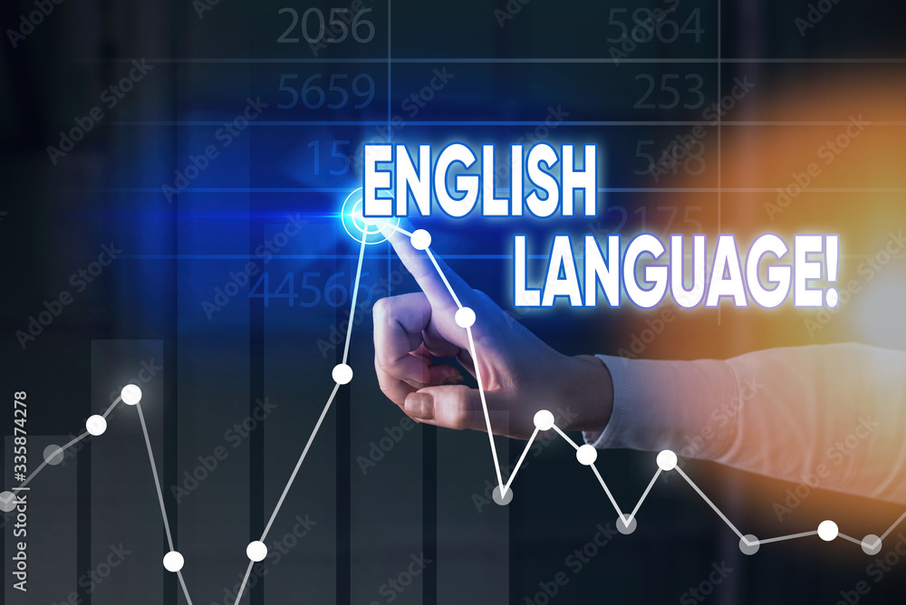 Poster text sign showing english language. business photo showcasing third spoken native lang in world afte