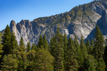 Southwest usa Yosemite National Park California valley pools mountains and forests.