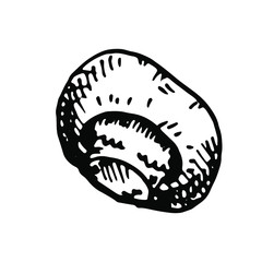 vector graphic hand-drawn champignon isolated on a white background.