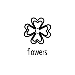 simple logo flower vector design lines