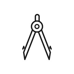 drawing compass icon in trendy flat style