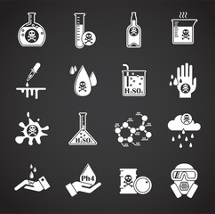 Acid related icons set on background for graphic and web design. Creative illustration concept symbol for web or mobile app