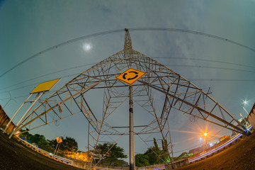 Overhead power line or electric conduit tower