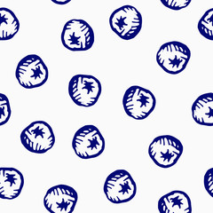 vector seamless pattern with hand-drawn blueberries on grey background. it can be used as wallpaper, background, print, textile design, notebooks, phone cases, packaging paper, and more.